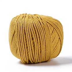 Macrame Cotton Cord, Twisted Cotton Rope, for Wall Hanging, Plant Hangers, Crafts and Wedding Decorations, Yellow, 3mm, about 218.72 yards(200m)/roll(OCOR-L039-A06-3mm)
