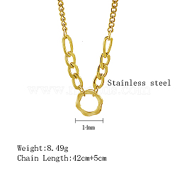 Stainless Steel Pendant Necklaces, Hollow Flower, Real 18K Gold Plated, 16.54 inch(42cm)(VG5918-2)
