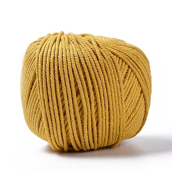 Macrame Cotton Cord, Twisted Cotton Rope, for Wall Hanging, Plant Hangers, Crafts and Wedding Decorations, Yellow, 3mm, about 218.72 yards(200m)/roll