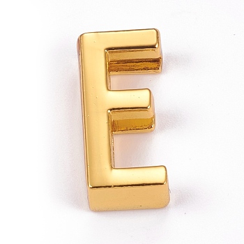 Alloy Slide Charms, Cadmium Free & Lead Free, Golden, Letter E, 20.5x10x6.5mm, Hole: 2.5x18mm