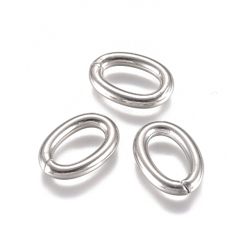 304 Stainless Steel Jump Rings, Open Jump Rings, Oval, Stainless Steel Color, 12 Gauge, 12x8x2mm, Inner Diameter: 8x4mm