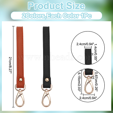 WADORN 2Pcs 2 Colors PU Leather Clutch Bag Wristlet Straps(FIND-WR0010-31)-2