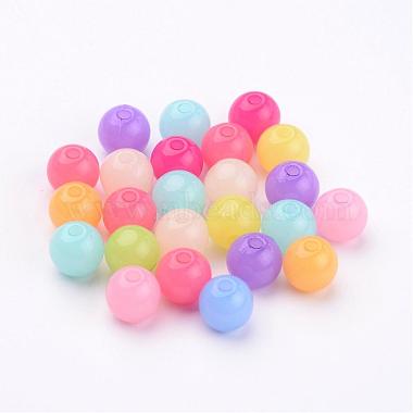 Mixed Color Imitation Jelly Acrylic Round Beads(X-JACR-R001-8mm-M)-2