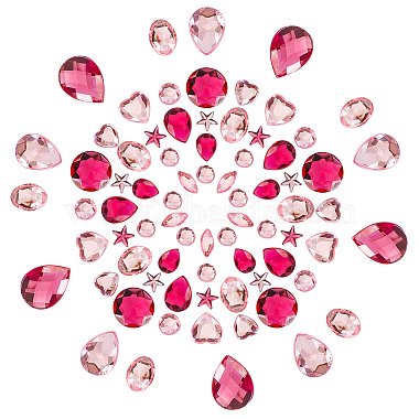 Pearl Pink Mixed Shapes Acrylic Rhinestone Cabochons