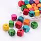 Mixed Lead Free Cube Natural Wood Beads(X-YTB027)-1