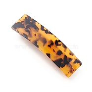Cellulose Acetate(Resin) Hair Barrette, with Platinum Iron Findings, Rectangle, Goldenrod, 84.5x24x14mm(PHAR-F012-02D)