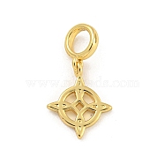 Rhombus Rack Plating Brass Charms, Cadmium Free & Lead Free, Long-Lasting Plated, Real 18K Gold Plated, 14x12.5x2mm, Hole: 4.5mm(KK-G513-01G)