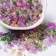 Baking Glass Seed Beads, Peanut, Mixed Color, 5.5~6x3~3.5x3mm, Hole: 1~1.2mm, about 4000pcs/pound(SEED-K009-07A-01)