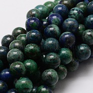 Natural Chrysocolla and Lapis Lazuli Beads Strands, Dyed, Round, 6mm, Hole: 1mm, about 62pcs/strand, 15.7 inch(G-E329-6mm-42)