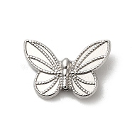 304 Stainless Steel Beads, Butterfly, Stainless Steel Color, 19.5x13.5x4mm, Hole: 1.4mm(STAS-I203-61P)