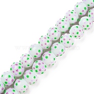 Handmade Bumpy Lampwork Beads Strands, Hand Drawn Beads, with Enamel, Round, Purple, 10~10.5mm, Hole: 1.8mm, about 37pcs/strand, 13.39~13.58 inch(34~34.5cm)(LAMP-F032-07A)