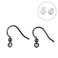 Hypoallergenic Bioceramics Zirconia Ceramic Earring Hooks, No Fading and Nickel Free, Midnight Blue, 16x1mm, Hole: 2mm(EJEW-C111-09E)