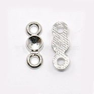 Alloy Cabochon Connector Settings, Cadmium Free & Nickel Free & Lead Free, Platinum, 12.5x5x2.5mm, Hole: 1.5mm, Fit for 3.5mm rhinestone(X-PALLOY-A20074-P-FF)