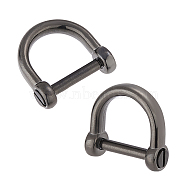CHGCRAFT 2Pcs 304 Stainless Steel D-Ring Anchor Shackle Clasps, Electrophoresis Black, 17.5x18.5x6mm(STAS-CA0001-56B)