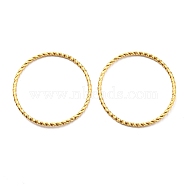 304 Stainless Steel Jump Rings, Open Jump Rings, Twisted, Round Ring, Real 18K Gold Plated, 15 Gauge, 30x1.5mm, Inner Diameter: 27mm(X-STAS-G310-18A-G)