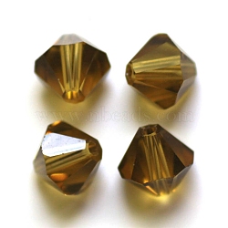 Imitation Austrian Crystal Beads, Grade AAA, K9 Glass, Faceted, Bicone, Olive, 3x3mm, Hole: 0.7~0.9mm(SWAR-F022-3x3mm-228)