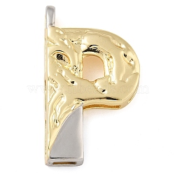 Brass Pendants, Real 18K Gold Plated And Platinum, Letter Charms, Letter P, 26.5x20x4mm, Hole: 3x2mm(PALLOY-S036-01G-P)