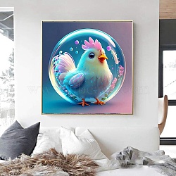 DIY Twelve Chinese Zodiac Pattern 5D Diamond Painting Kits, Rooster, 300x300mm(PW-WG84579-10)