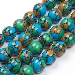 Synthetic Turquoise Beads Strands, Dyed, Round, Colorful, 4mm, Hole: 0.8mm, about 90pcs/strand, 15.7 inch(40cm)(X-TURQ-G832-04-4mm)