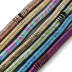 Electroplated Synthetic Non-magnetic Hematite Beads Strands, Wavy Disc, Mixed Color, 6x1mm, Hole: 0.9mm, about 364pcs/strand, 15.75''(40cm)(G-B132-A01-01)