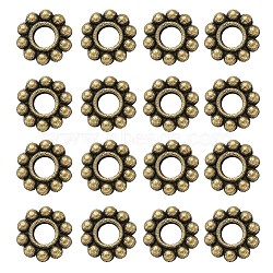 Tibetan Style Alloy Spacer Beads, Flower, Antique Bronze, 6.5x1.5mm, Hole: 2mm(PALLOY-TA0001-08AB)