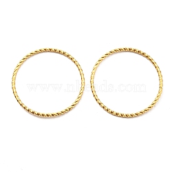 304 Stainless Steel Jump Rings, Open Jump Rings, Twisted, Round Ring, Real 18K Gold Plated, 15 Gauge, 30x1.5mm, Inner Diameter: 27mm(X-STAS-G310-18A-G)
