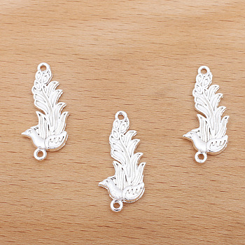 Alloy Connector Charms, Phoenix Links, Silver, 28x14mm