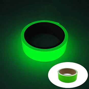 Glow in The Dark Tape, Fluorescent Paper Tape, Luminous Safety Tape, for Stage, Stairs, Walls, Steps, Exits, Green, 0.5cm, about 5m/roll