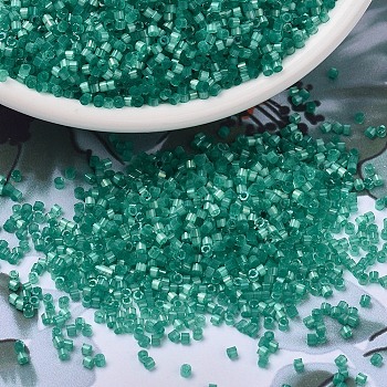 MIYUKI Delica Beads, Cylinder, Japanese Seed Beads, 11/0, (DB1813) Dyed Aqua Green Silk Satin, 1.3x1.6mm, Hole: 0.8mm, about 2000pcs/10g