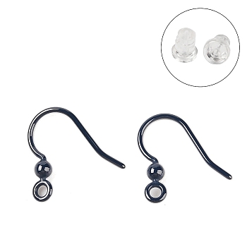 Hypoallergenic Bioceramics Zirconia Ceramic Earring Hooks, No Fading and Nickel Free, Midnight Blue, 16x1mm, Hole: 2mm