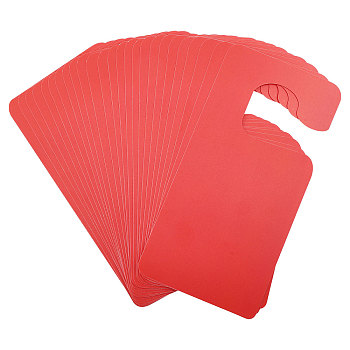Frosted PVC Blank Doorknob Labels, for Home, Office, Hotel, Restaurant, Rectangle, Red, 178x89x0.38mm, Hole: 31.75mm