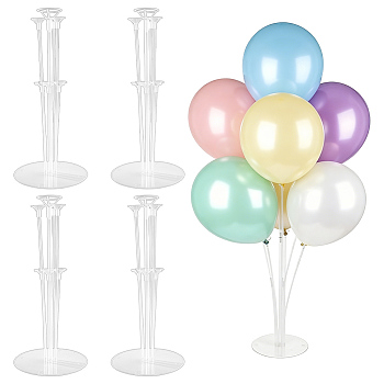 Plastic Balloon Clips Holders, for Baby Shower DIY Wedding Decorations Birthday Party Supplies, Clear, 168x9mm, 4 Sets