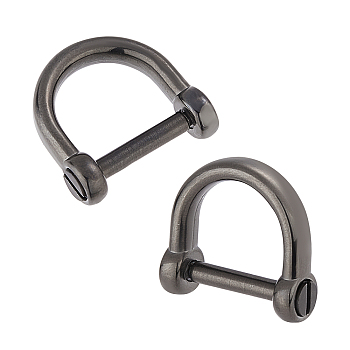 CHGCRAFT 2Pcs 304 Stainless Steel D-Ring Anchor Shackle Clasps, Electrophoresis Black, 17.5x18.5x6mm
