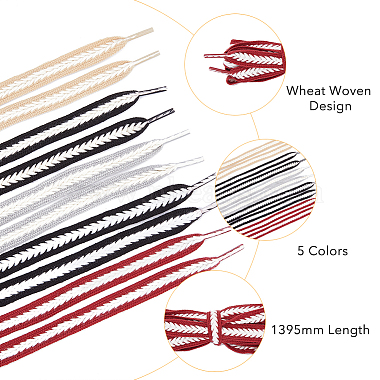 5 Pairs 5 Colors Two Tone Flat Polyester Braided Shoelaces(DIY-FH0005-41A-02)-5