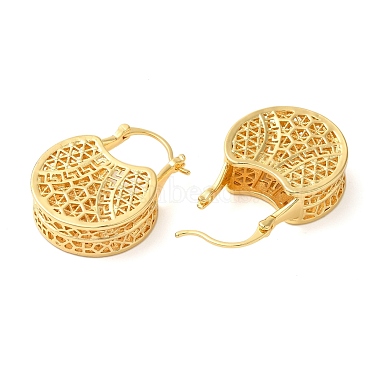 Hollow Basket Brass Hoop Earrings for Women(EJEW-G399-03B-G)-2