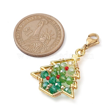 Christmas Tree Glass & Alloy Pendant Decorations(HJEW-TA00188)-3