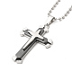 Alloy Cross Pandant Necklace with Ball Chains(NJEW-K245-001B)-1