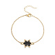 Glass Seed Beaded Star Link Bracelet with Golden Stainless Steel Cable Chains(NK2955-2)-1
