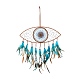 Evil Eye Woven Net/Web with Feather Pendant Decoration(HJEW-I013-08)-1