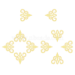 Acrylic Self Adhesive Furniture Films, For Mirror Wall Stickers Decorative, Flower, Gold, 69x69x0.8mm, 10pcs/set(DIY-CN0001-20C)