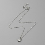 Barss Shell Pendant Necklace, Platinum, 16.46 inch(41.8cm)(NJEW-WH0023-24P)