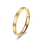 201 Stainless Steel Finger Rings, Ring with Letter, Golden, US Size 7(17.3mm)(FS-WG7AFE1-02)