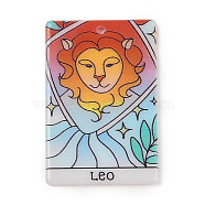 Acrylic Pendants, Constellation Tarot, Leo, 38.5x25.5x2mm, Hole: 2mm(MACR-U002-01A-10)