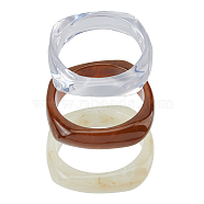 3Pcs 3 Style Imitation Marble Acrylic Bangles Set for Women, Mixed Color, Inner Diameter: 2-5/8 inch(6.8cm), 1Pc/style(BJEW-FI0001-11)