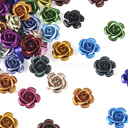 108Pcs 18 Colors Aluminum Beads, Oxidation, Rose, Mixed Color, 15x15x9mm, Hole: 1.4mm, 6pcs/color(FALUM-TA0001-01)