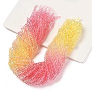 Transparent Painted Glass Beads Strands, Faceted, Rondelle, Colorful, 4.5x3.6mm, Hole: 0.8mm, about 120pcs/strand, 16.54''(42cm)(DGLA-A034-T4mm-A09)