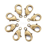Antique Bronze Brass Lobster Claw Clasps, Parrot Trigger Clasps, Cadmium Free & Nickel Free & Lead Free, about 12mm long, 7mm wide, 3mm thick, hole: 1mm(X-KK-902-AB-NF)