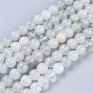 Natural Green Rutilated Quartz Beads Strands, Round, 8.5mm, Hole: 1mm, about 45pcs/strand, 15.16 inch(38.5cm)(X-G-R475-013B)