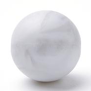 Food Grade Eco-Friendly Silicone Focal Beads, Round, Gainsboro, 18~20mm, Hole: 2mm(SIL-R008D-00)