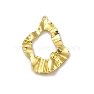 304 Stainless Steel Pendants, Irregular Teardrop Charm, Real 18K Gold Plated, 28.5x21x1.8mm, Hole: 1.2mm(STAS-Q322-15G-02)